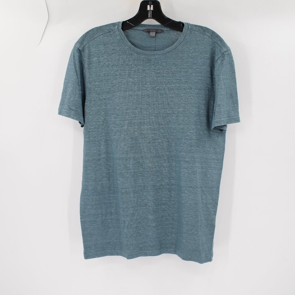 John Varvatos 100% Linen Blue Green Short Sleeve Tee